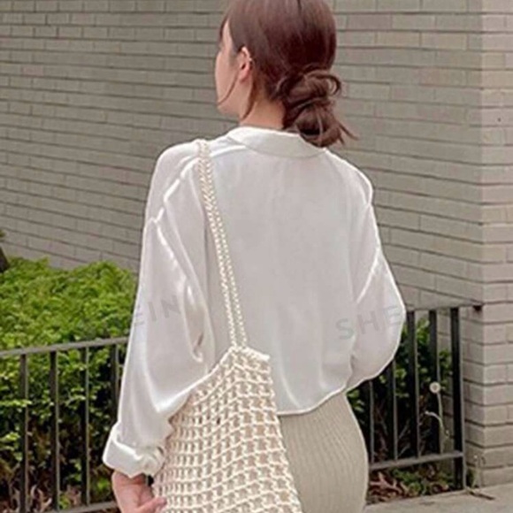 Ladies' Solid Color Belted Shirt With A Designer Touch, For Layering Outfits - Picture 3 of 3